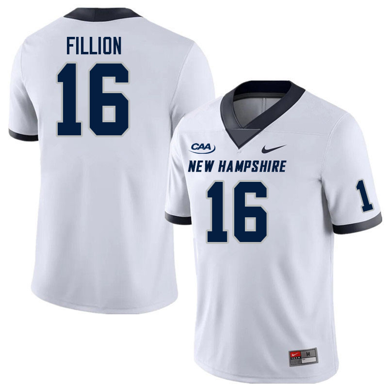 New Hampshire Wildcats #16 Josh Fillion College Football Jerseys Stitched Sale-White
